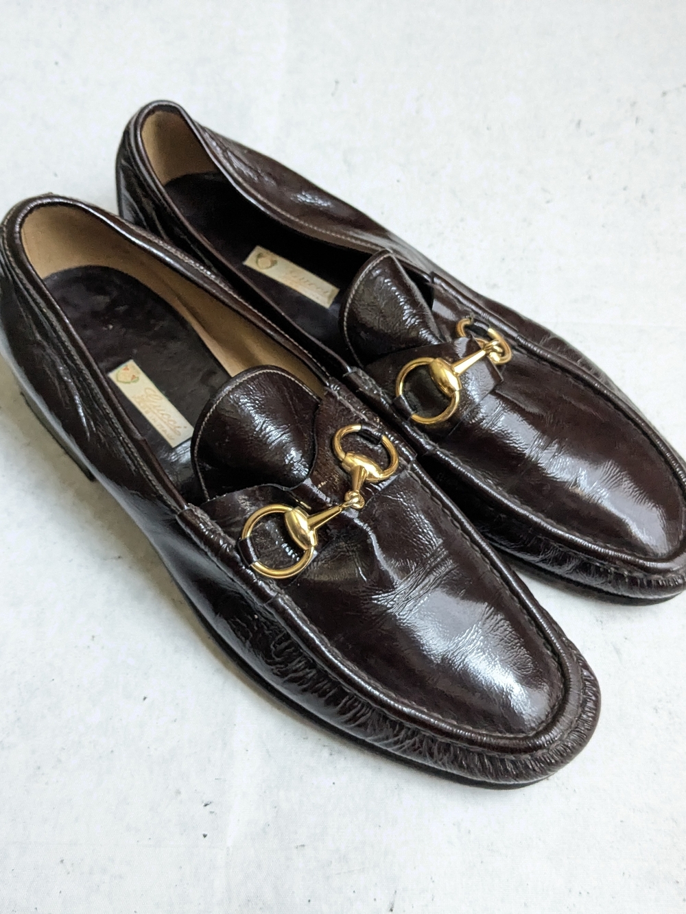 Vintage Gucci Horsebit Loafers Burgundy Leather Men 8.5 D